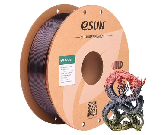 Пластик для 3D-принтера eSUN ePLA-Silk 1,75mm 1kg MORNING GLOW (EPLA-SILK-P175MG1), изображение 2