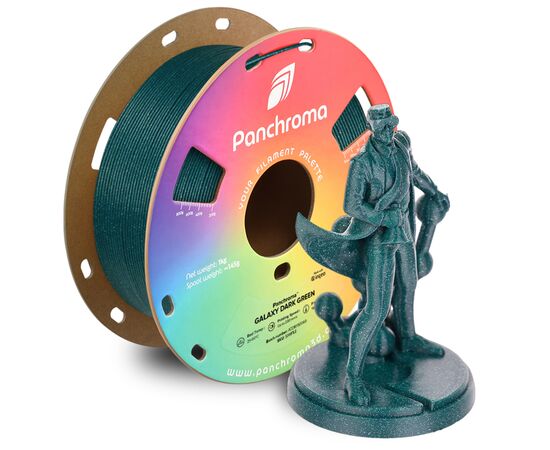 Пластик для 3D-принтера Polymaker PLA PANCHROMA GALAXY 1,75mm 1kg DARK GREEN (CA02026), изображение 2