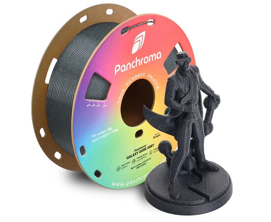 Пластик для 3D-принтера Polymaker PLA PANCHROMA GALAXY 1,75mm 1kg DARK GREY (CA02028), изображение 2