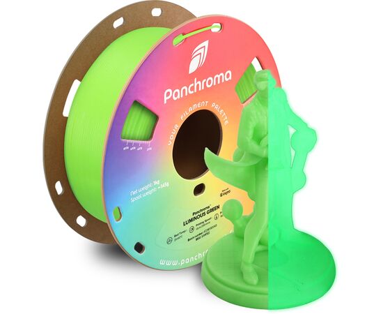 Пластик для 3D-принтера Polymaker PLA PANCHROMA LUMINOUS 1,75mm 1kg GREEN (CA02032), изображение 4