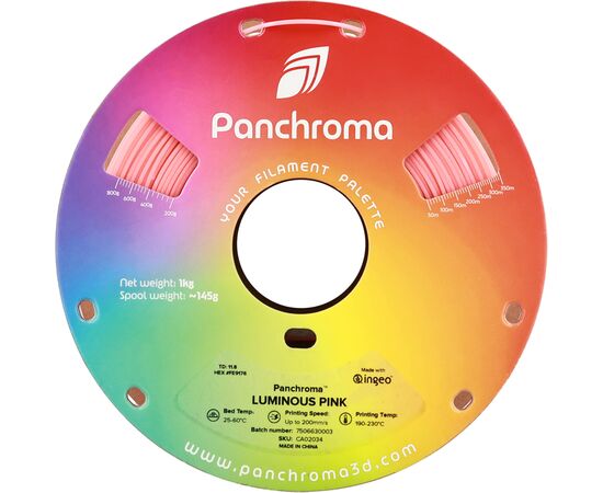 Пластик для 3D-принтера Polymaker PLA PANCHROMA LUMINOUS 1,75mm 1kg PINK (CA02034), изображение 2