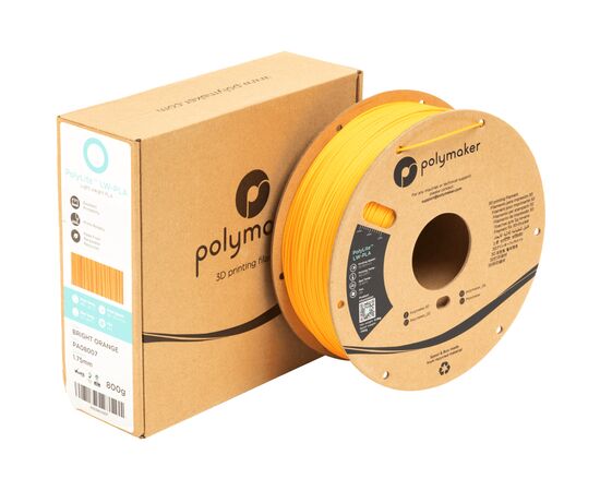 Пластик для 3D-принтера Polymaker PLA POLYLITE LW 1.75 mm 0,8kg BRIGHT ORANGE (PA08007), изображение 3