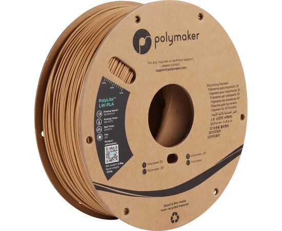 Пластик для 3D-принтера Polymaker PLA POLYLITE LW 1.75 mm 0,8kg WOOD (PA08004)