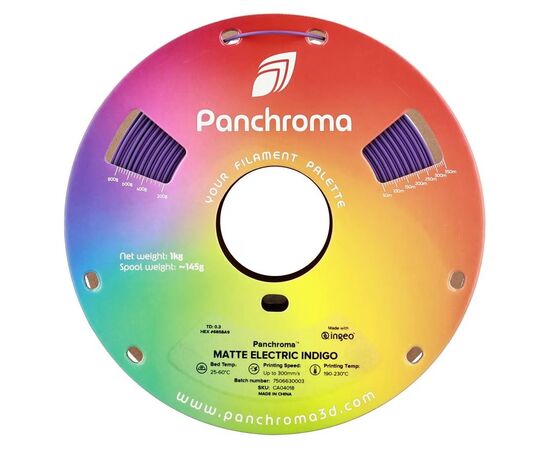 Пластик для 3D-принтера Polymaker PLA PANCHROMA MATTE 1,75mm 1kg ELECTRIC INDIGO (CA04018), изображение 2
