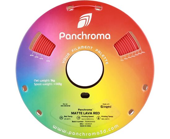 Пластик для 3D-принтера Polymaker PLA PANCHROMA MATTE 1,75mm 1kg LAVA RED (CA04021), изображение 2