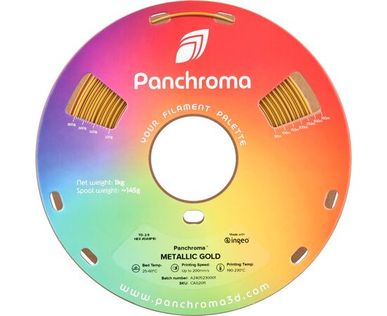 Пластик для 3D-принтера Polymaker PLA PANCHROMA METALLIC 1,75mm 1kg GOLD (CA02011), изображение 2