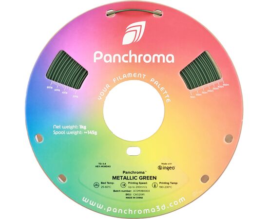 Пластик для 3D-принтера Polymaker PLA PANCHROMA METALLIC 1,75mm 1kg GREEN (CA02041), изображение 2
