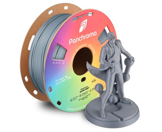 Пластик для 3D-принтера Polymaker PLA PANCHROMA SATIN 1,75mm 1kg GREY (CA05004), изображение 3