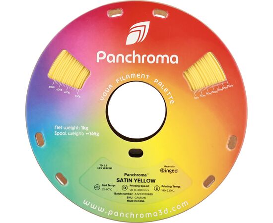 Пластик для 3D-принтера Polymaker PLA PANCHROMA SATIN 1,75mm 1kg YELLOW (CA05010), изображение 2