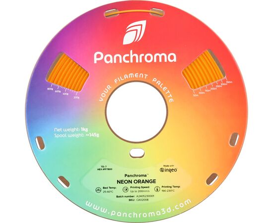 Пластик для 3D-принтера Polymaker PLA PANCHROMA NEON 1,75mm 1kg ORANGE (CA02008), изображение 2