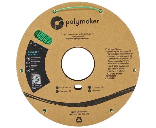 Пластик для 3D-принтера Polymaker PLA POLYLITE PRO 1,75mm 1kg GREEN (PA07008), изображение 2