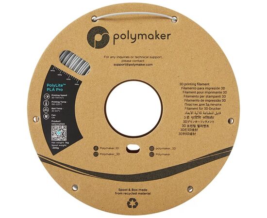 Пластик для 3D-принтера Polymaker PLA POLYLITE PRO 1,75mm 1kg GREY (PA07003), изображение 2