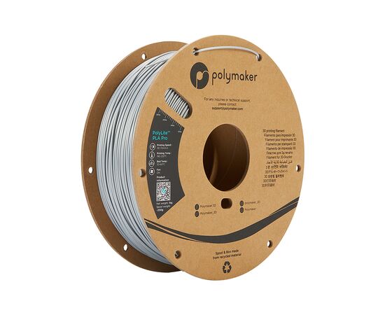 Пластик для 3D-принтера Polymaker PLA POLYLITE PRO 1,75mm 1kg METALLIC SILVER (PA07007)