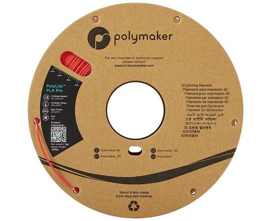Пластик для 3D-принтера Polymaker PLA POLYLITE PRO 1,75mm 1kg RED (PA07004), зображення 2