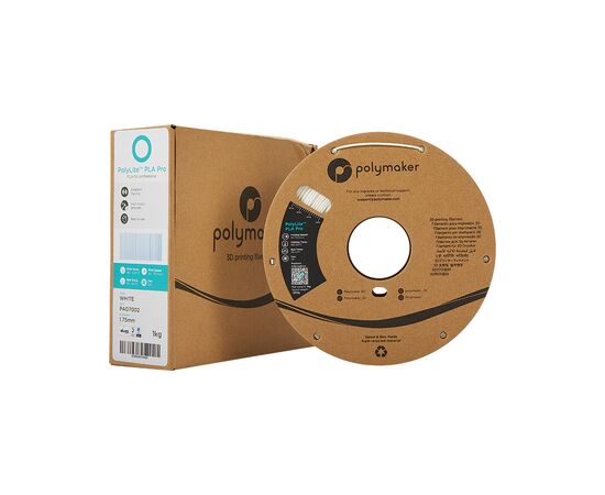 Пластик для 3D-принтера Polymaker PLA POLYLITE PRO 1,75mm 1kg WHITE (PA07002), изображение 3