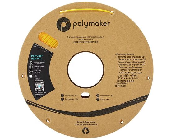 Пластик для 3D-принтера Polymaker PLA POLYLITE PRO 1,75mm 1kg YELLOW (PA07009), изображение 2