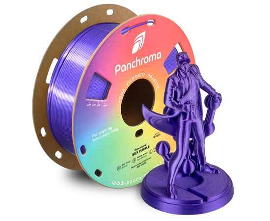 Пластик для 3D-принтера Polymaker PLA PANCHROMA SILK 1,75mm 1kg PURPLE (CA03014), изображение 4