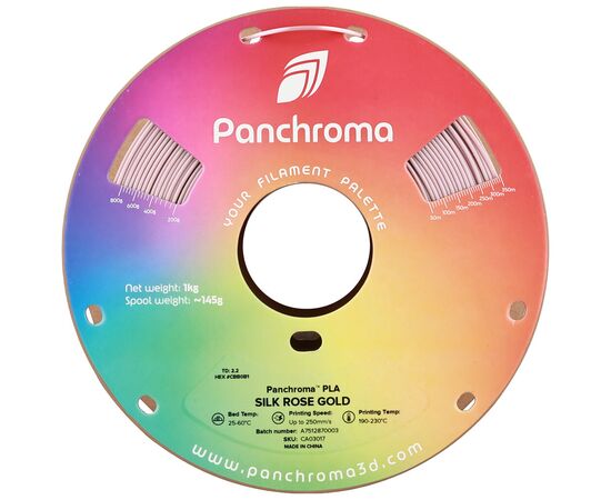 Пластик для 3D-принтера Polymaker PLA PANCHROMA SILK 1,75mm 1kg ROSE GOLD (CA03017), изображение 2