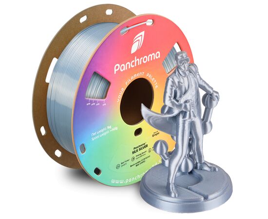 Пластик для 3D-принтера Polymaker PLA PANCHROMA SILK 1,75mm 1kg SILVER (CA03018), изображение 4