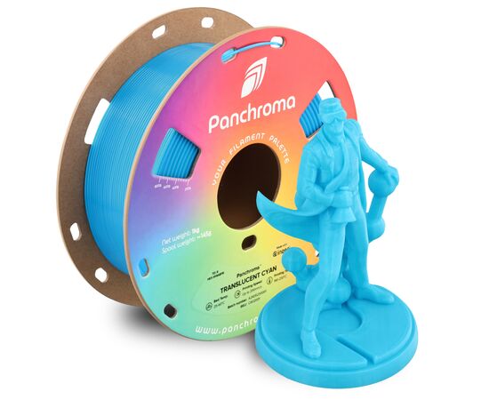 Пластик для 3D-принтера Polymaker PLA PANCHROMA TRANSLUCENT 1,75mm 1kg CYAN (CA02001), изображение 4
