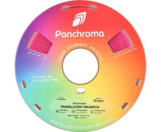 Пластик для 3D-принтера Polymaker PLA PANCHROMA TRANSLUCENT 1,75mm 1kg MAGENTA (CA02002), изображение 2