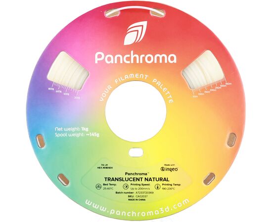 Пластик для 3D-принтера Polymaker PLA PANCHROMA TRANSLUCENT 1,75mm 1kg NATURAL (CA02037), изображение 2