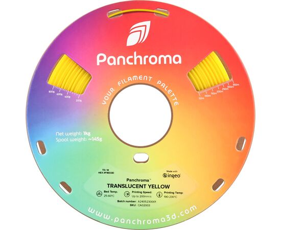 Пластик для 3D-принтера Polymaker PLA PANCHROMA TRANSLUCENT 1,75mm 1kg YELLOW (CA02003), изображение 2