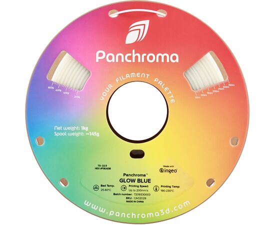 Пластик для 3D-принтера Polymaker PLA PANCHROMA GLOW 1,75mm 1kg BLUE (CA02029), изображение 2