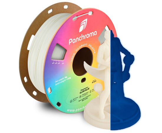 Пластик для 3D-принтера Polymaker PLA PANCHROMA GLOW 1,75mm 1kg BLUE (CA02029), изображение 4