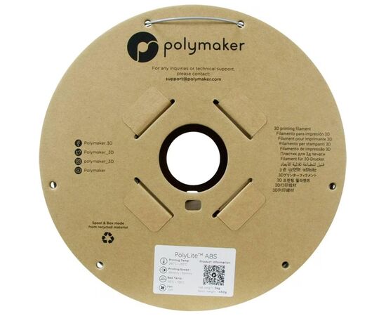 Пластик для 3D-принтера Polymaker ABS POLYLITE 1,75mm 3kg GREY (PE01024), зображення 2