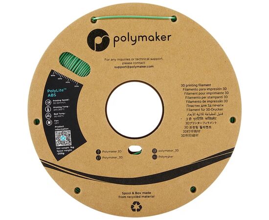 Пластик для 3D-принтера Polymaker ABS POLYLITE 1,75mm 1kg GREEN (PE01005), зображення 2
