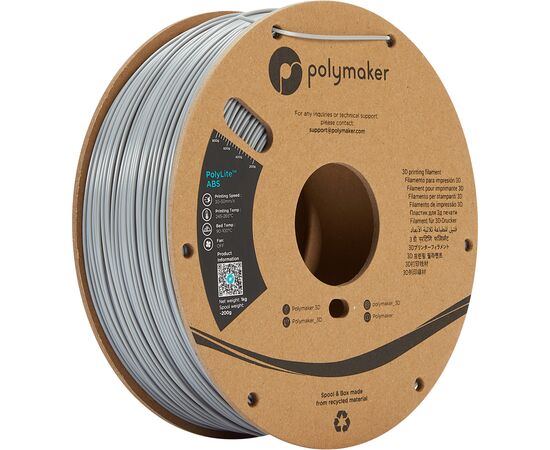 Пластик для 3D-принтера Polymaker ABS POLYLITE 1,75mm 1kg GREY (PE01003)