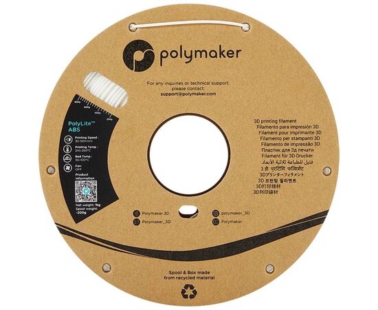 Пластик для 3D-принтера Polymaker ABS POLYLITE 1,75mm 1kg WHITE (PE01002), изображение 2