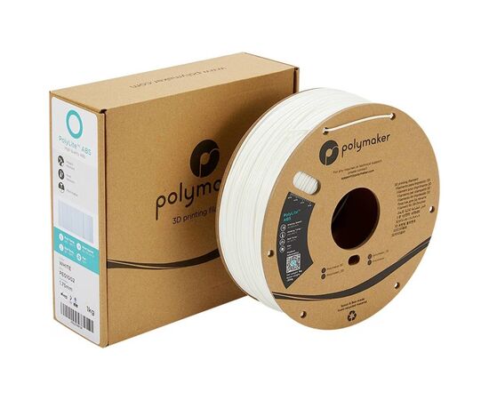 Пластик для 3D-принтера Polymaker ABS POLYLITE 1,75mm 1kg WHITE (PE01002), изображение 4