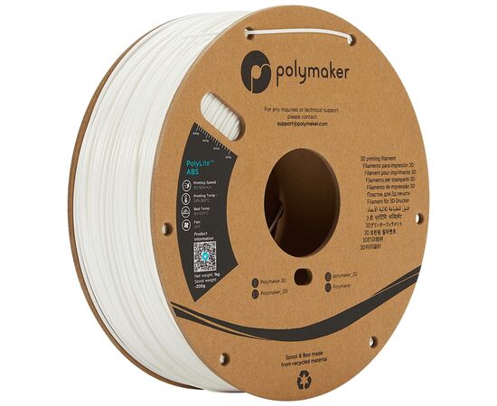 Пластик для 3D-принтера Polymaker ABS POLYLITE 1,75mm 1kg WHITE (PE01002)