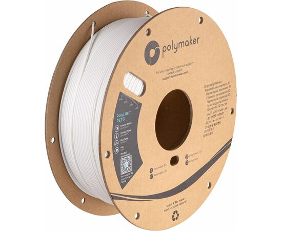 Пластик для 3D-принтера Polymaker PETG POLYLITE 1,75mm 1kg WHITE (PB01002)