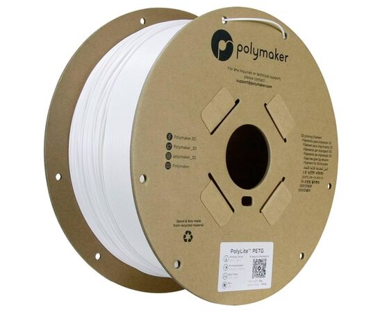 Пластик для 3D-принтера Polymaker PETG POLYLITE 1,75mm 3kg WHITE (PB01052)