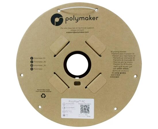 Пластик для 3D-принтера Polymaker PC PolyMax TOUGH 1,75mm 3kg WHITE (PC02006), зображення 2