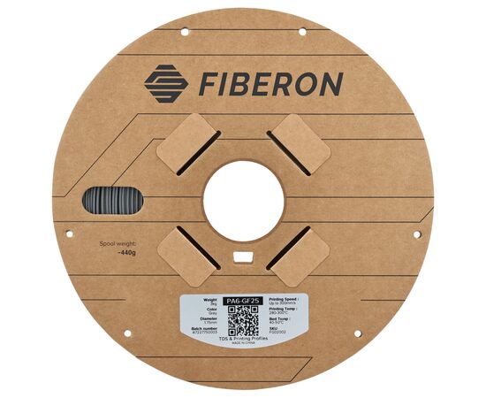 Пластик для 3D-принтера Polymaker Fiberon PA6-GF25 1,75mm 3kg GREY (FG02002), изображение 2