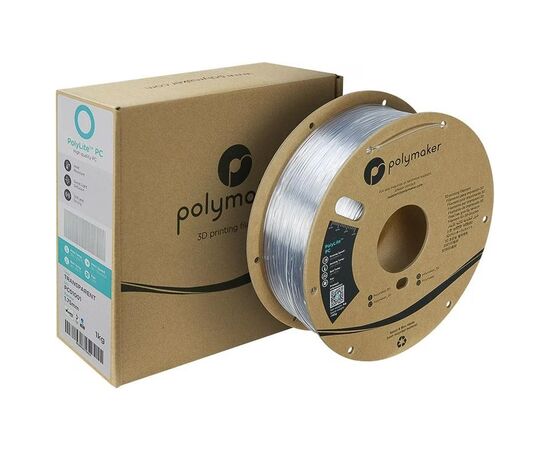 Пластик для 3D-принтера Polymaker PC POLYLITE 1,75mm 1kg TRANSPARENT (PC01001), изображение 2