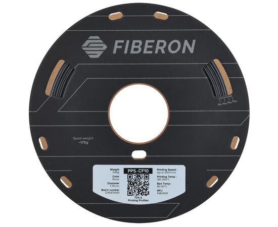 Пластик для 3D-принтера Polymaker Fiberon PPS-CF10 1,75mm 0,5kg BLACK (FM01001), изображение 2