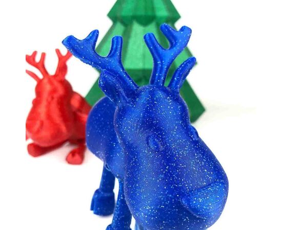 Пластик для 3D-принтера AzureFilm PLA Glitter 1,75mm 1kg BLUE (FP171-5015G), изображение 3