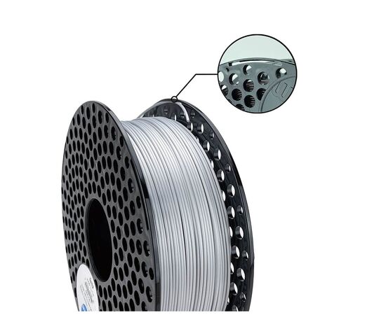 Пластик для 3D-принтера AzureFilm PLA SILK 1,75mm 1kg Silver (FL171-9007), зображення 2