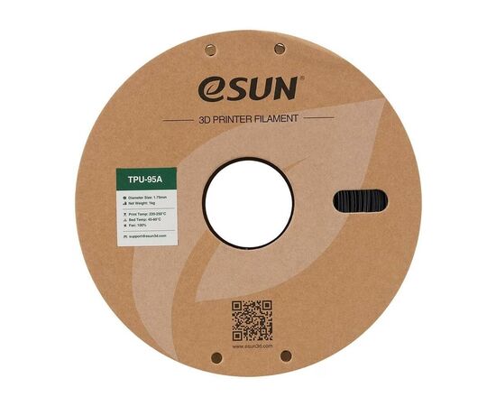Пластик для 3D-принтера eSUN eTPU-95A 1кг, 1.75мм, black (ETPU-95A175B1), зображення 2