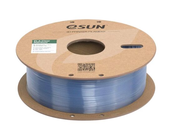 Пластик для 3D-принтера eSUN PLA Clear Rainbow 1,75mm 1kg Blue-Crystal (PLA-CLRB175O-CB1P1), зображення 3