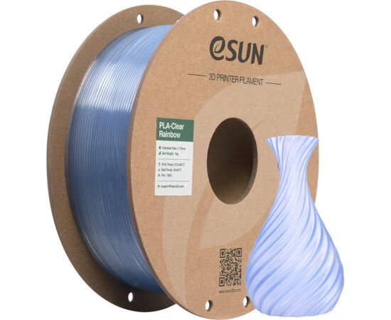 Пластик для 3D-принтера eSUN PLA Clear Rainbow 1,75mm 1kg Blue-Crystal (PLA-CLRB175O-CB1P1), зображення 4