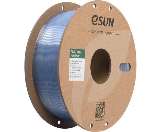 Пластик для 3D-принтера eSUN PLA Clear Rainbow 1,75mm 1kg Blue-Crystal (PLA-CLRB175O-CB1P1)
