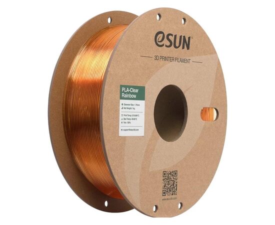 Пластик для 3D-принтера eSUN PLA Clear Rainbow 1,75mm 1kg FLAME-Crystal (PLA-CLRB175O-CF1P1)