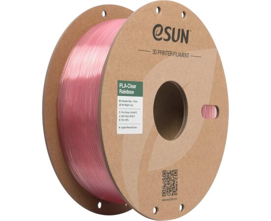 Пластик для 3D-принтера eSUN PLA Clear Rainbow 1,75mm 1kg PINK-Crystal (PLA-CLRB175O-CP1P1)