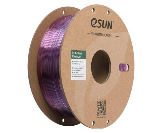 Пластик для 3D-принтера eSUN PLA Clear Rainbow 1,75mm 1kg PURPLE RED (PLA-CLRB175RB-ZR1P1)